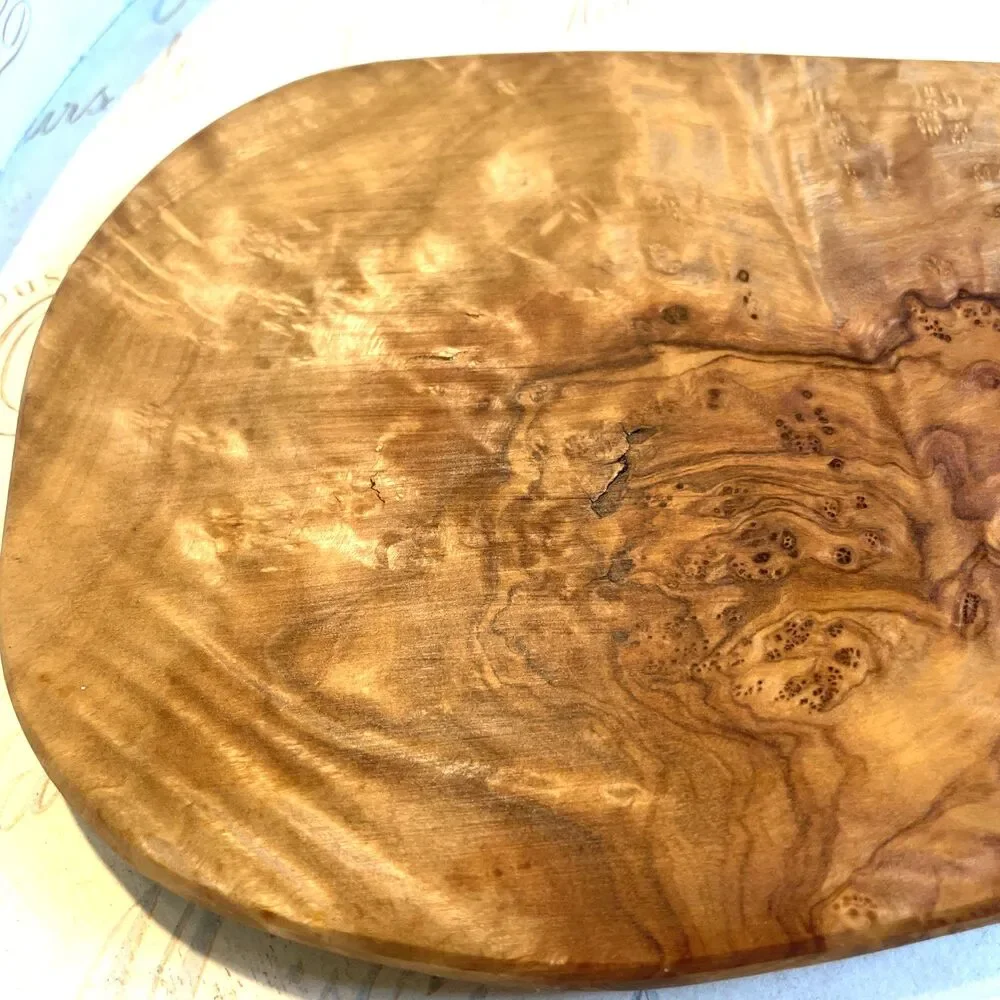 Burl Wood Cutting Board With Handle 10.5” Earthy Boho Cottage Kitchen